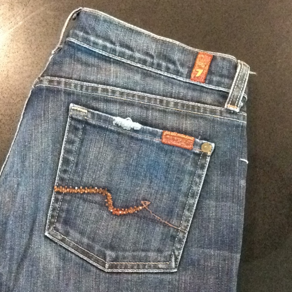 7 For All Mankind bootcut rhinestone jeans size 29